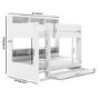 White Bunk Bed with Storage Shelves and Drawer - Aire
