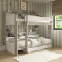 White & Oak Bunk Bed with Storage Shelves and Drawer - Aire