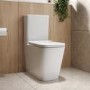 Close Coupled Back to Wall Rimless Toilet with Soft Close Seat and Square Chrome Flush Button - Albi