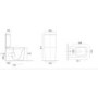 Close Coupled Back to Wall Rimless Toilet with Soft Close Seat and Square Chrome Flush Button - Albi