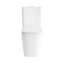 Close Coupled Back to Wall Rimless Toilet with Soft Close Seat and Square Chrome Flush Button - Albi