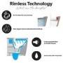 Close Coupled Back to Wall Rimless Toilet with Soft Close Seat and Square Chrome Flush Button - Albi