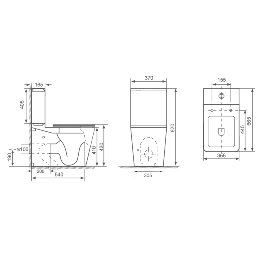 Close Coupled Toilet and Basin Suite - Albi