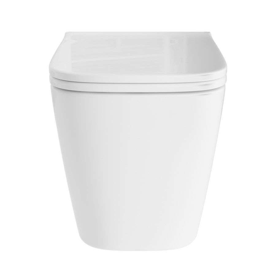 Wall Hung Toilet with Black Glass Cabinet, Cistern & Pneumatic Dual Flush Button - Albi