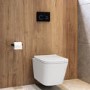 Wall Hung Toilet with Soft Close Seat, Black Glass Sensor Flush Plate, 1168mm Frame & Cistern - Albi