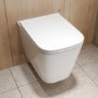 Wall Hung Toilet with Soft Close Seat, White Glass Sensor Flush Plate, 1168mm Frame & Cistern - Albi