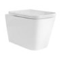 Wall Hung Toilet with Black Glass Cabinet, Cistern & Pneumatic Dual Flush Button - Albi