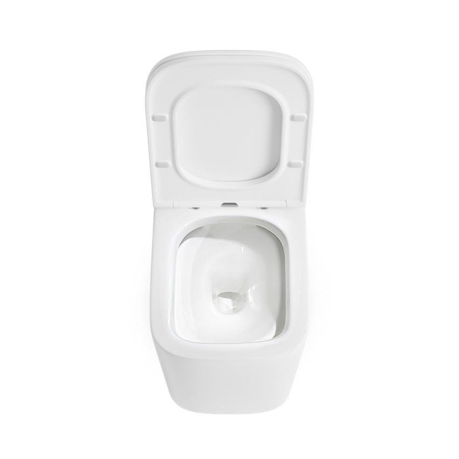 Wall Hung Toilet with Black Glass Cabinet, Cistern & Pneumatic Dual Flush Button - Albi