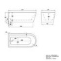 Freestanding Shower Bath Single Ended Left Hand Corner with Chrome Bath Screen 1650 x 800mm - Amaro