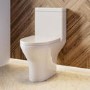 Chrome Freestanding Left Hand Shower Bath Suite with Toilet and Basin - Amaro
