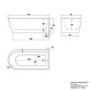 Matt Black Freestanding Shower Bath Single Ended Right Hand Corner with Black Bath Screen 1650 x 800mm - Amaro