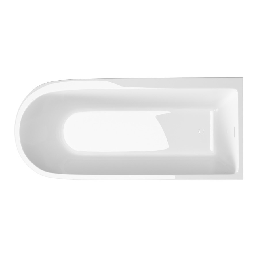 Freestanding Shower Bath Single Ended Right Hand Corner with Chrome Bath Screen 1800 x 800mm - Amaro