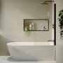 Freestanding Shower Bath Single Ended Right Hand Corner with Black Bath Screen 1800 x 800mm - Amaro