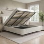 Cream Upholstered Super King Ottoman Bed with Legs - Amara