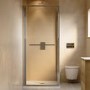 800x800mm Chrome In- Fold Sliding Shower Enclosure 6mm Glass with Shower Tray - Apollo