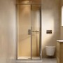 800x800mm Chrome In- Fold Sliding Shower Enclosure 6mm Glass with Shower Tray - Apollo