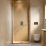 900x900mm Chrome In-Fold Sliding Shower Enclosure 6mm Glass and Shower Tray - Apollo