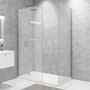 1400x900mm Frameless Wet Room Shower Screen Enclosure with Hinged Flipper Return Panel and Shower Tray - Corvus