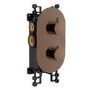Brushed Bronze 2 Outlet Wall Mounted Thermostatic Mixer Shower Set with Hand Shower and Wall Bracket - Arissa