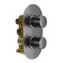 Gunmetal Grey 2 Outlet Wall Mounted Thermostatic Mixer Shower Set with Hand Shower - Arissa
