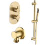 ONLY OPENED - Brushed Brass Single Outlet Thermostatic Mixer Shower Set with Hand Shower - Arissa