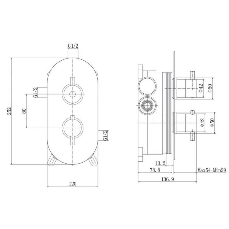ONLY OPENED - Brushed Brass Single Outlet Thermostatic Mixer Shower Set with Hand Shower - Arissa