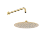 Brushed Brass Triple Outlet Wall Mounted Thermostatic Mixer Shower Set With Hand Shower and Bath Filler Spout - Arissa