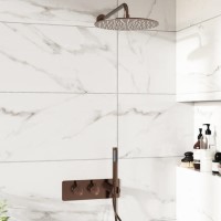 Brushed Bronze 2 Outlet Wall Mounted Thermostatic Mixer Shower Set with Integrated Hand Shower - Arissa