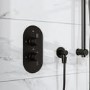 Black 1 Outlet Thermostatic Mixer Shower Set with Pencil Hand Shower & Slide Rail Kit- Arissa