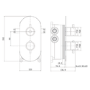 Black 2 Outlet Wall Mounted Thermostatic Mixer Shower Set with Hand Shower and Wall Bracket - Arissa