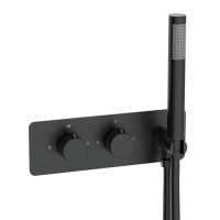 Black 1 Outlet Concealed Thermostatic Shower Valve with Integrated Hand Shower - Arissa