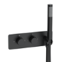 Black 1 Outlet Concealed Thermostatic Shower Valve with Integrated Hand Shower - Arissa