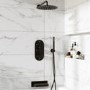 Black 3 Outlet Concealed Bundle With Shower Head Hose & Waterfall Spout - Arissa
