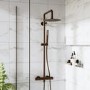 Brushed Bronze Shower & Basin Mixer Tap Set - Arissa