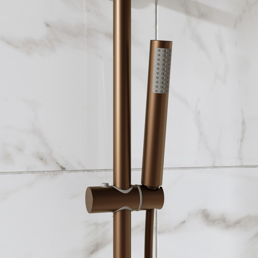 Brushed Bronze Shower & Basin Mixer Tap Set - Arissa