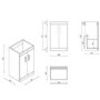 500mm Black Freestanding Cloakroom Vanity Unit with Basin and Chrome Handles - Ashford