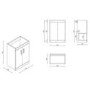 600mm Black Freestanding Vanity Unit with Basin and Brass Handles - Ashford