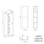 Double Door Black Wall Mounted Tall Bathroom Cabinet with Brass Handles 350 x 1400mm - Ashford