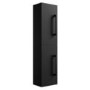 Double Door Black Wall Mounted Tall Bathroom Cabinet with Black Handles 350 x 1400mm - Ashford