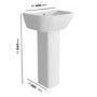 450mm Full Pedestal Cloakroom Basin with 1 Tap Hole - Atlanta