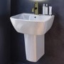 450mm Semi Pedestal Cloakroom Basin with 1 Tap Hole - Atlanta