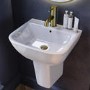 450mm Semi Pedestal Cloakroom Basin with 1 Tap Hole - Atlanta