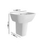 450mm Semi Pedestal Cloakroom Basin with 1 Tap Hole - Atlanta
