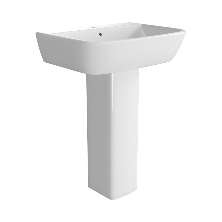 600mm Full Pedestal Basin with 1 Tap Hole - Atlanta