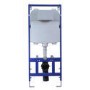 Wall Hung Rimless Toilet with Soft Close Seat, Black Mechanical Flush Plate, 1160mm Frame & Cistern - Austin