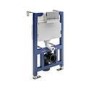 Wall Hung Rimless Toilet with Soft Close Seat, Chrome Pneumatic Flush Plate, 820mm Frame & Cistern - Austin