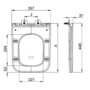Wall Hung Rimless Toilet with Soft Close Seat, Brushed Brass Pneumatic Flush Plate, 820mm Frame & Cistern - Austin