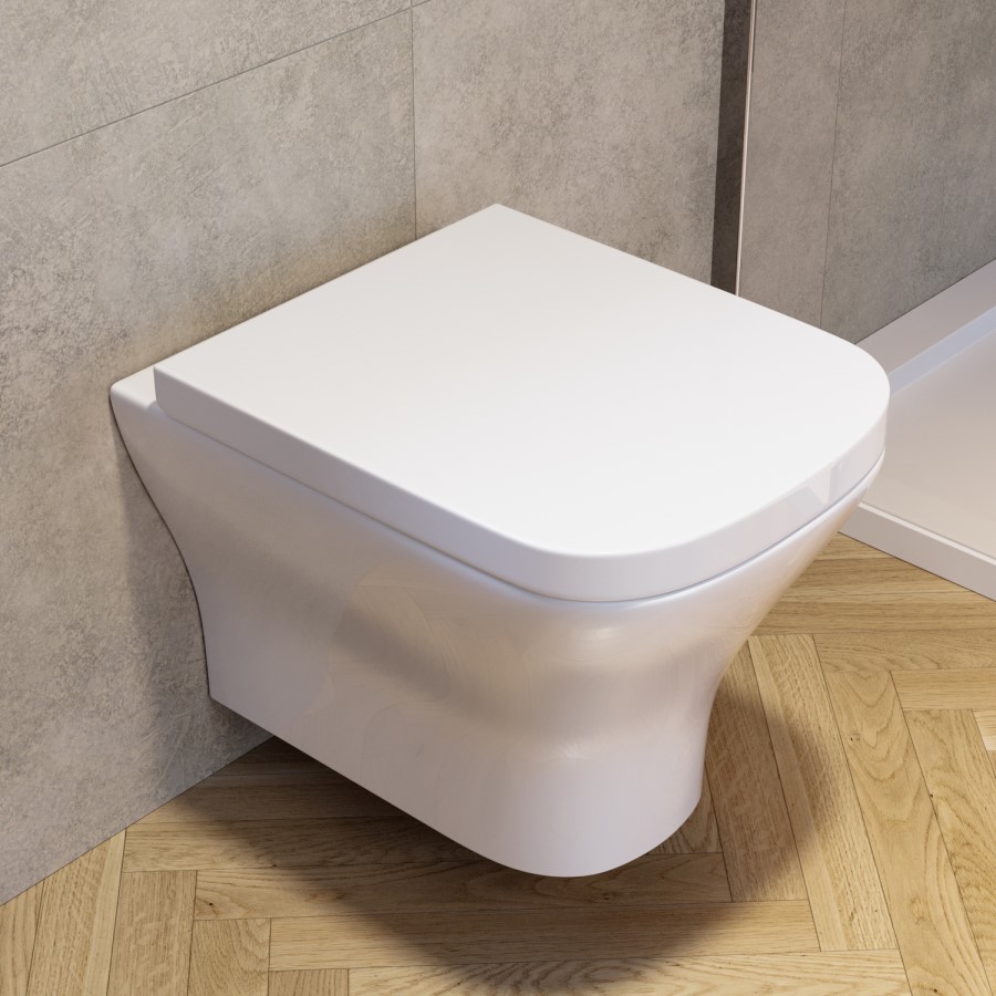 Wall Hung Rimless Toilet with Soft Close Seat - Austin