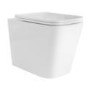 1100mm Beige Right Hand Toilet and Sink Unit with Square Toilet and Chrome Fittings - Bali