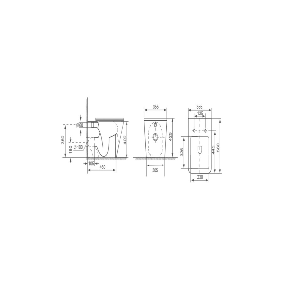 1100mm Beige Right Hand Toilet and Sink Unit with Square Toilet and Black Fittings - Bali